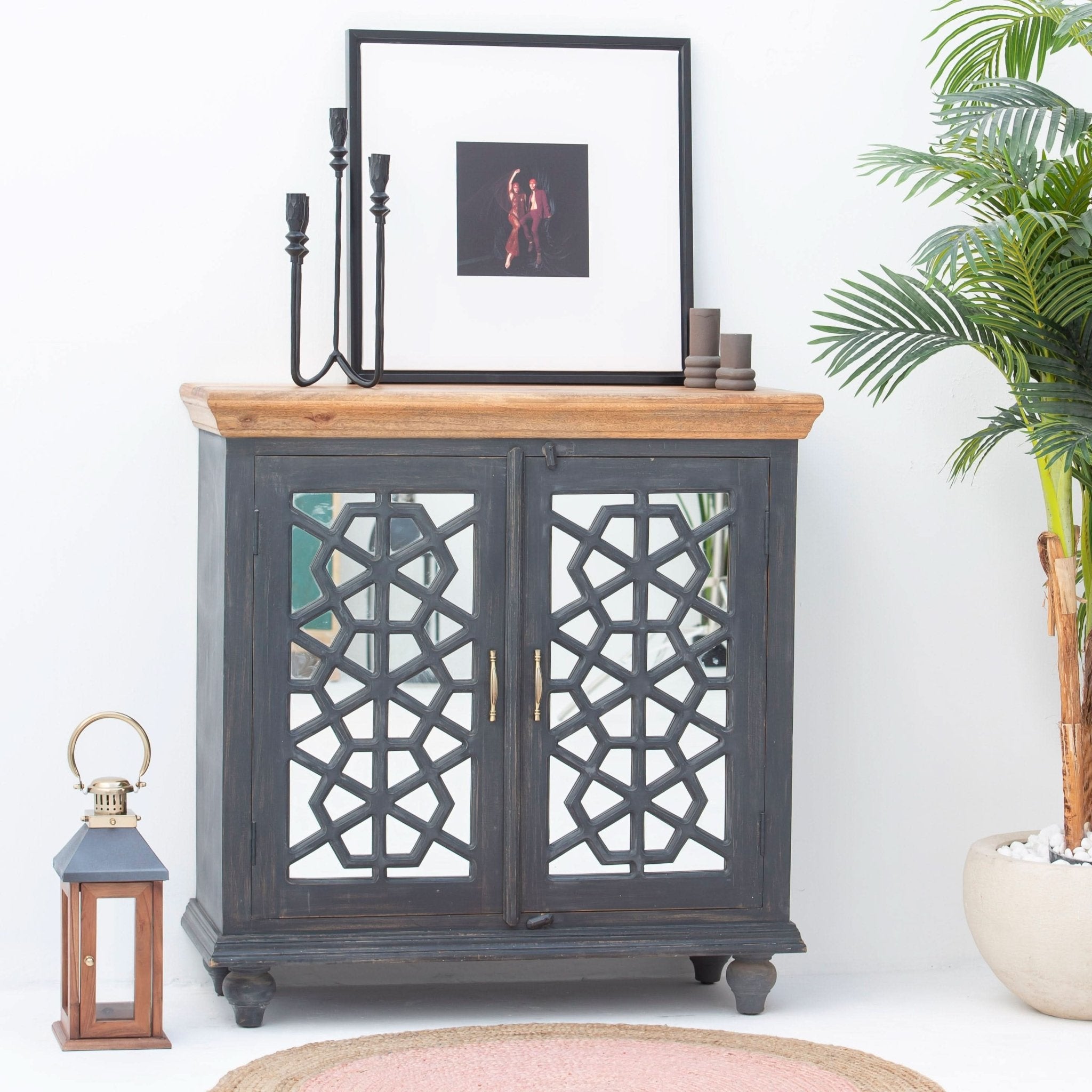 LUSTRE TWO GLASS DOOR SIDEBOARD - Art and craft furniture