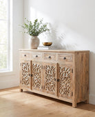 Lustre Wooden 4 Door & 4 Drawer Sideboard - Art and craft furniture