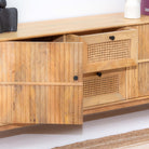 LUWIN LINING CANE FTD TWO DRAWER TWO WDN DOOR TV STAND - Art and craft furniture