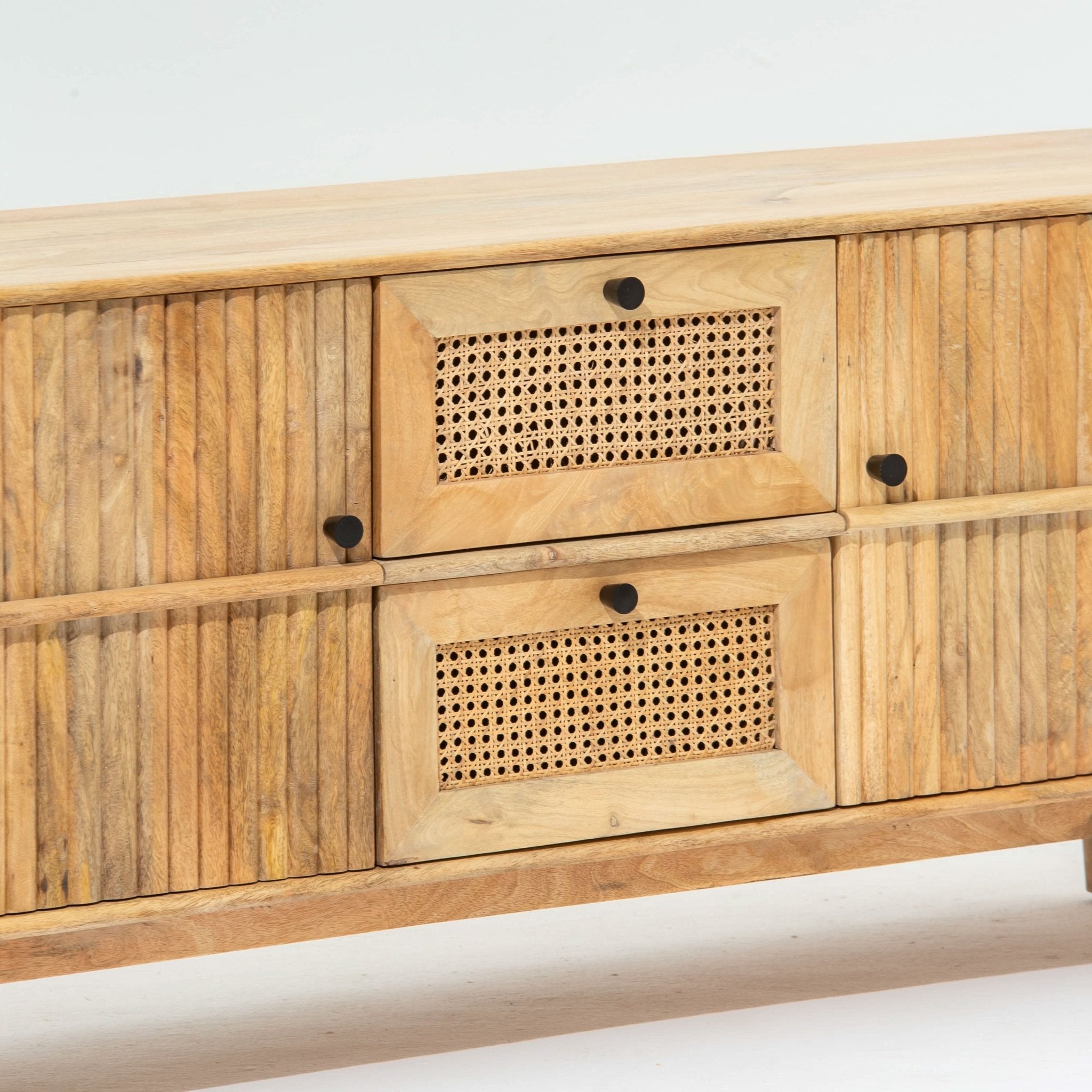 LUWIN LINING CANE FTD TWO DRAWER TWO WDN DOOR TV STAND - Art and craft furniture