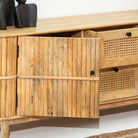 LUWIN LINING CANE FTD TWO DRAWER TWO WDN DOOR TV STAND - Art and craft furniture