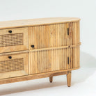 LUWIN LINING CANE FTD TWO DRAWER TWO WDN DOOR TV STAND - Art and craft furniture