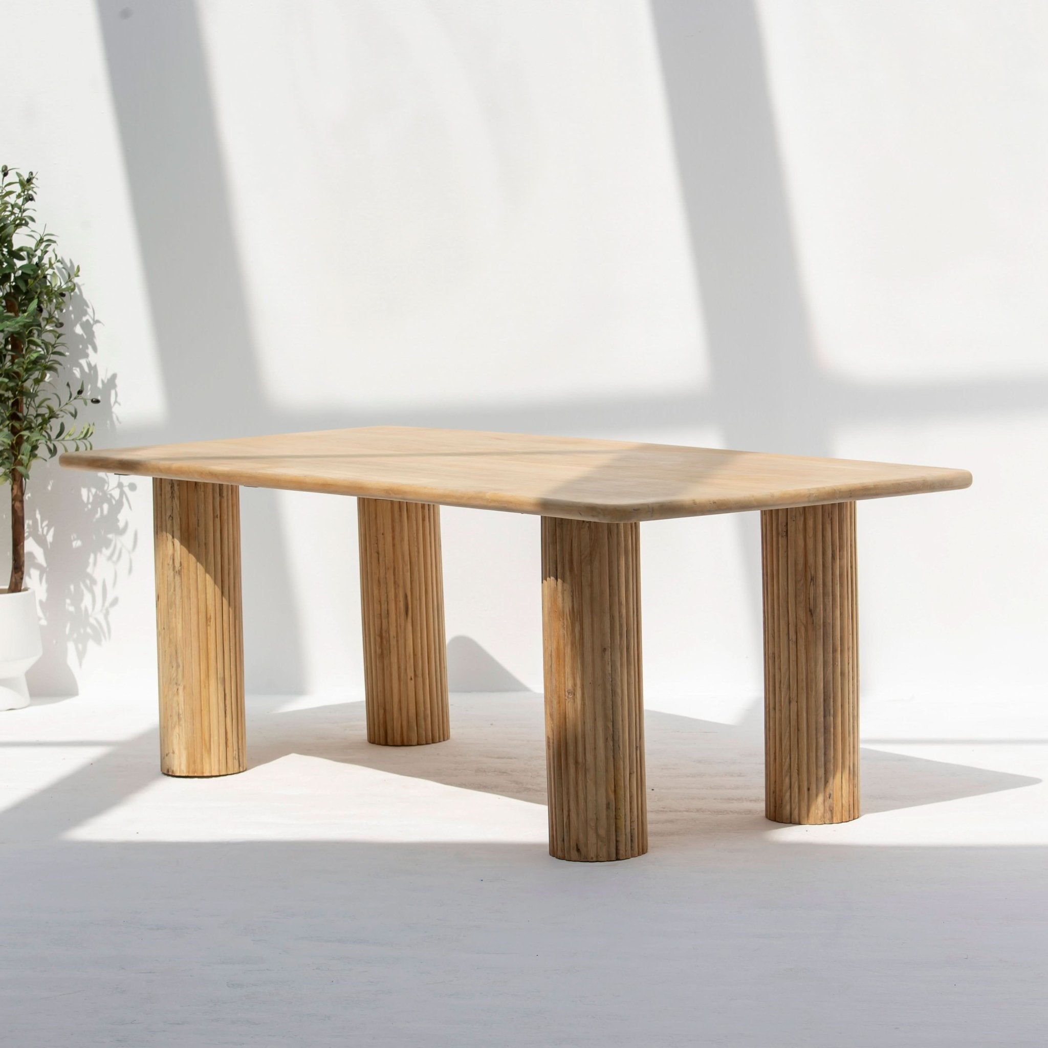LUWIN LINING WOODEN FOUR LEG DINING TABLE - Art and craft furniture