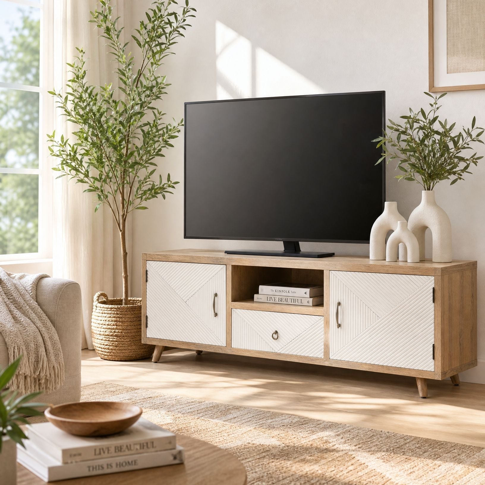 Luwin Linning TV Stand - Art and craft furniture