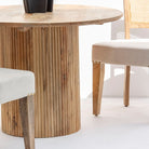 LUWIN WOODEN ROUND MANGO WOOD DINING TABLE - Art and craft furniture