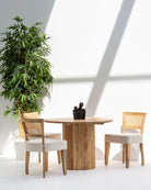 LUWIN WOODEN ROUND MANGO WOOD DINING TABLE - Art and craft furniture