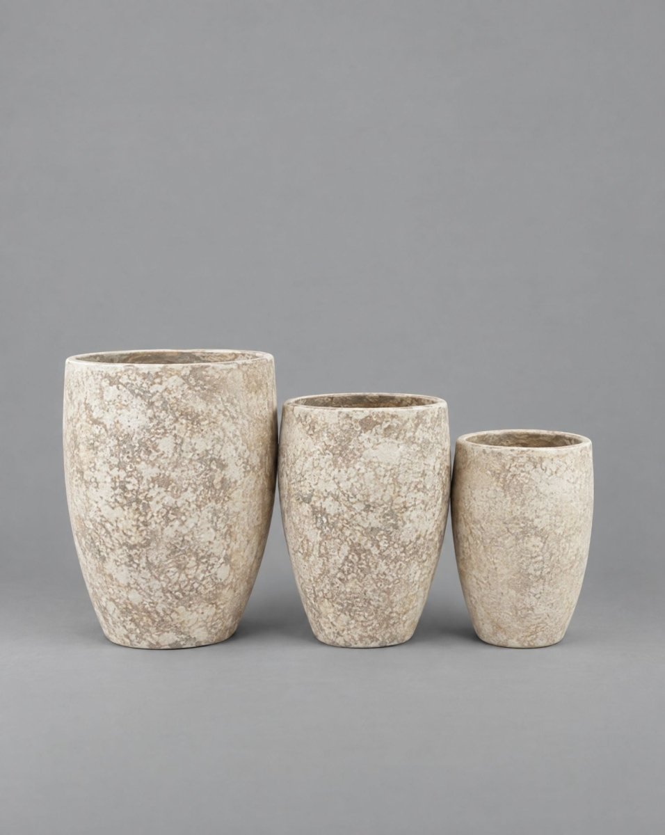 Luxora Beige Fiber Cement Pot - Art and craft furniture