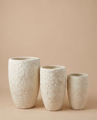 Luxora Off White Fiber Texered Pot - Art and craft furniture