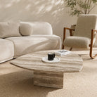 Luxury Travertine Stone Coffee Table - Art and craft furniture