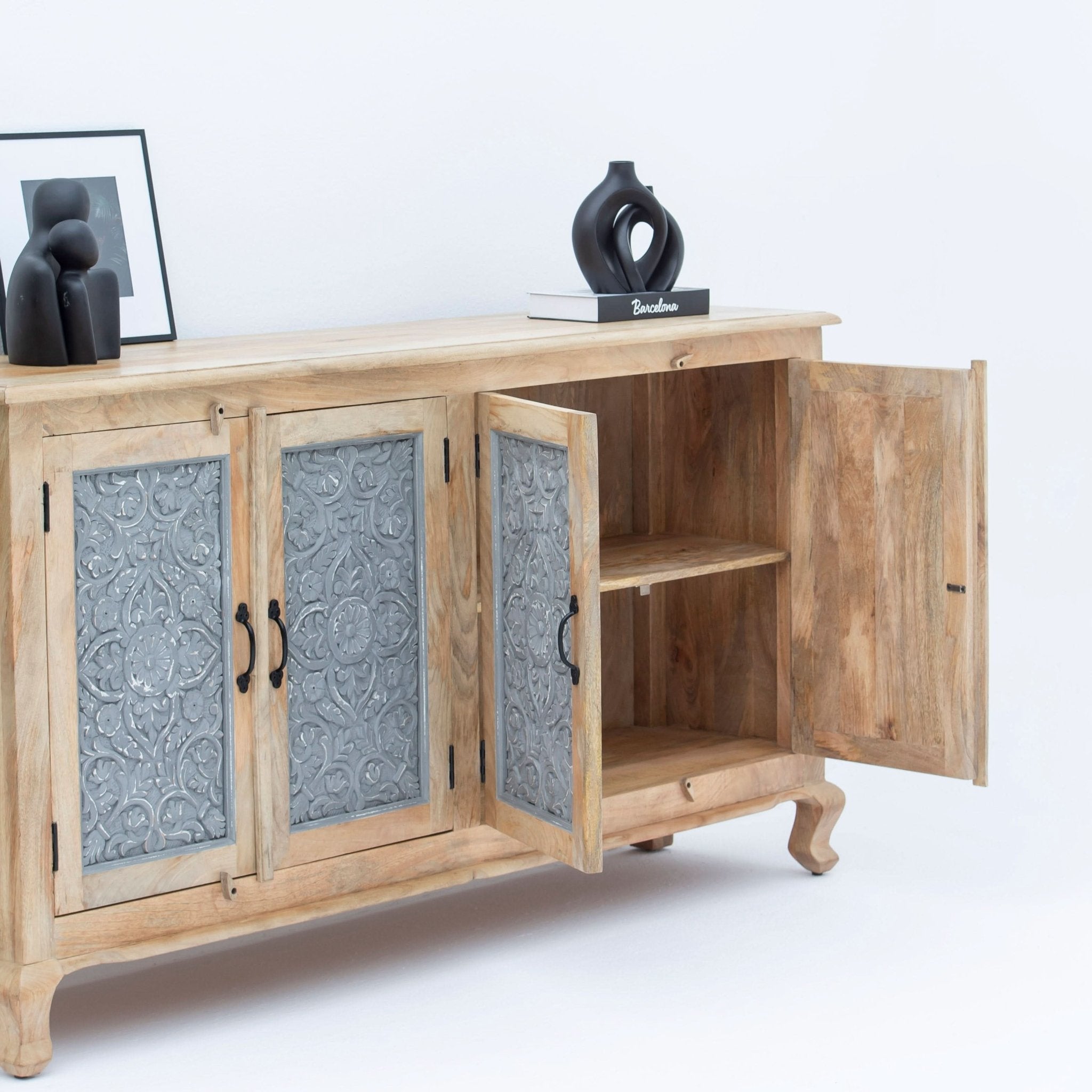 MAESTRO WOODEN CARVING SIDEBOARD - Art and craft furniture