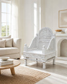 Maharaja Hand Carved Single Seater Wooden Sofa - Art and craft furniture