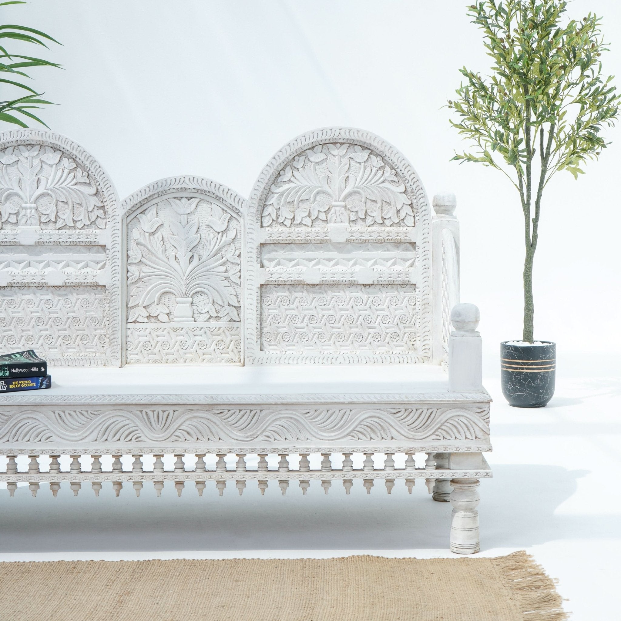 MAHARAJA WOODEN CARVED SOFA - Art and craft furniture