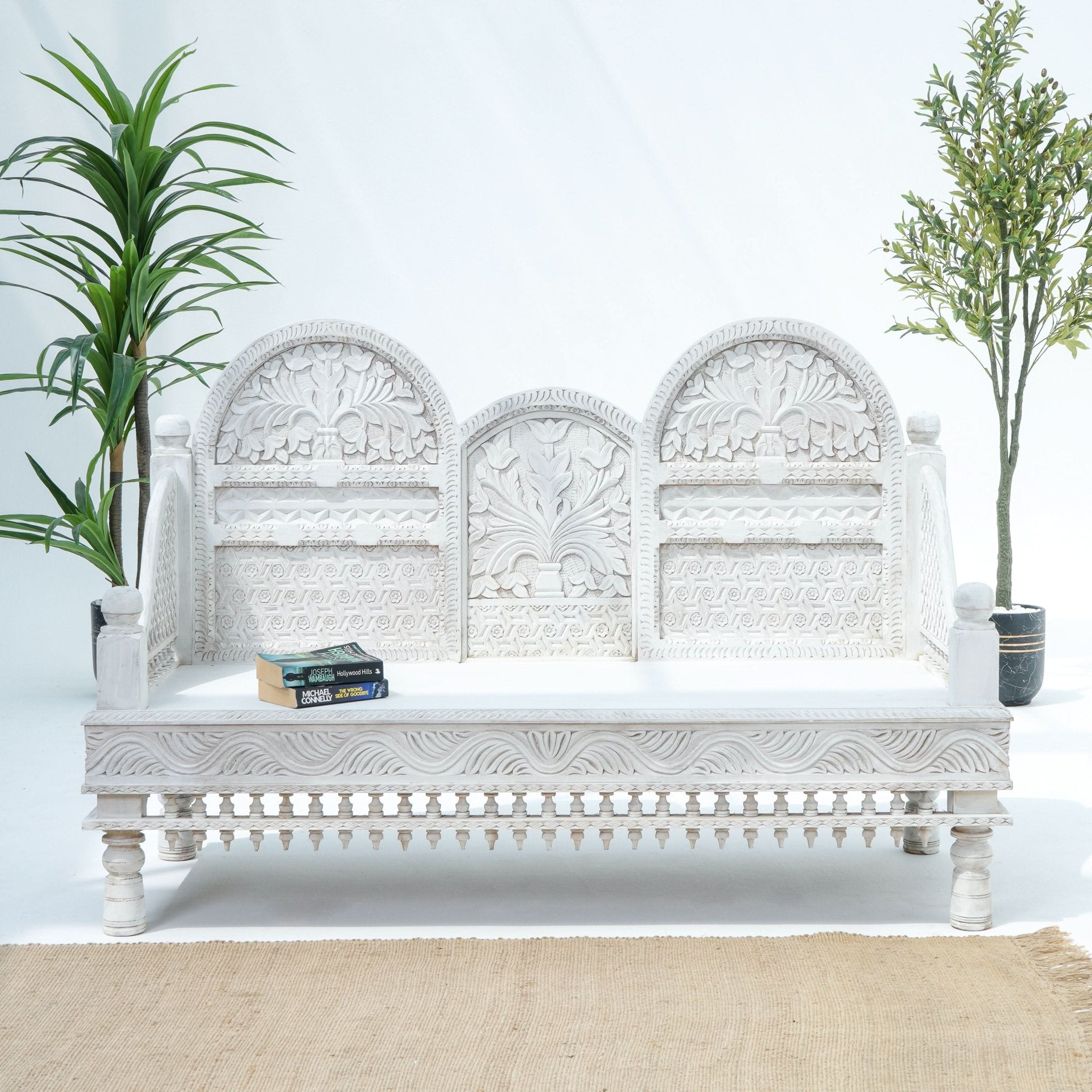 MAHARAJA WOODEN CARVED SOFA - Art and craft furniture