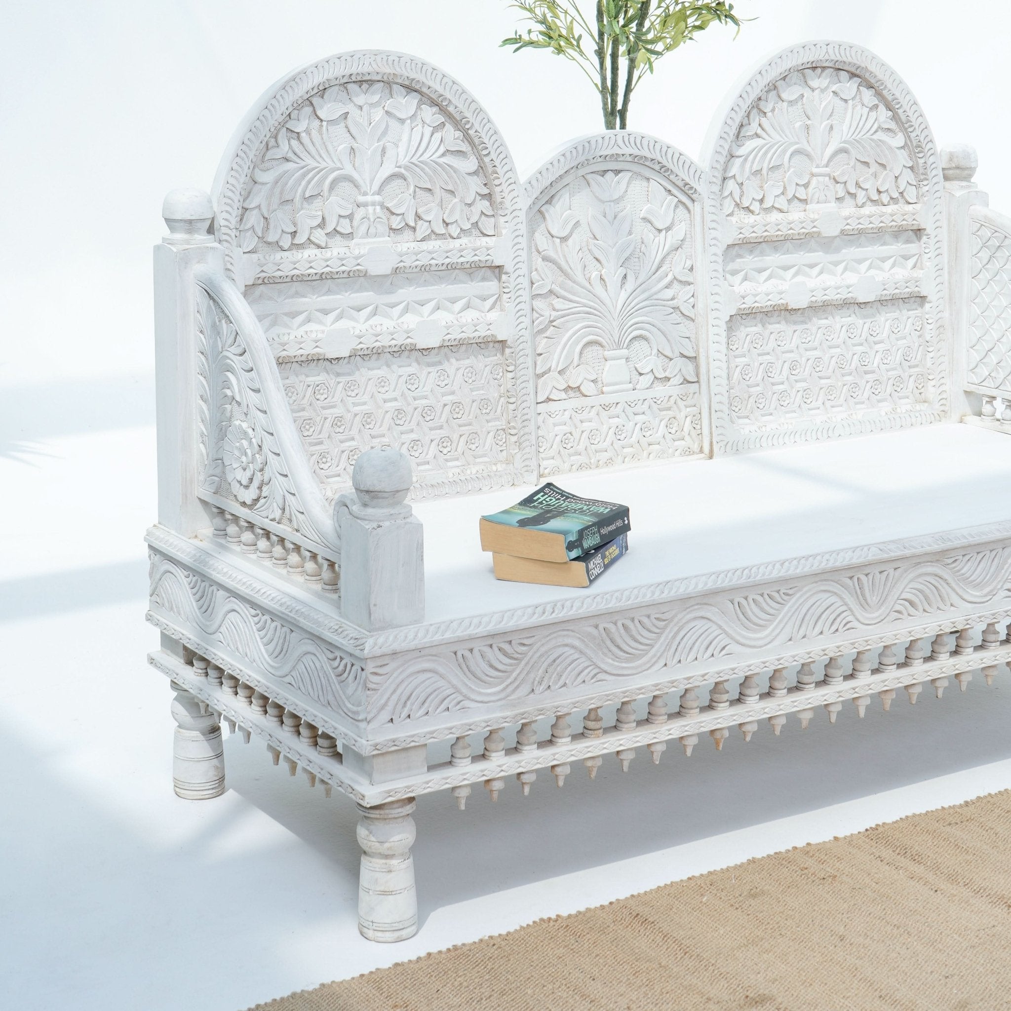 MAHARAJA WOODEN CARVED SOFA - Art and craft furniture