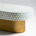 MAJESTIC INLAY OVAL SHAPE COFFEE TABLE - Art and craft furniture