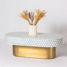 MAJESTIC INLAY OVAL SHAPE COFFEE TABLE - Art and craft furniture