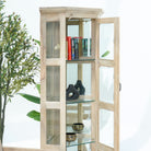 MANGO EDGE GLASS CORNER CABINET - Art and craft furniture
