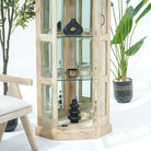 MANGO EDGE GLASS CORNER CABINET - Art and craft furniture