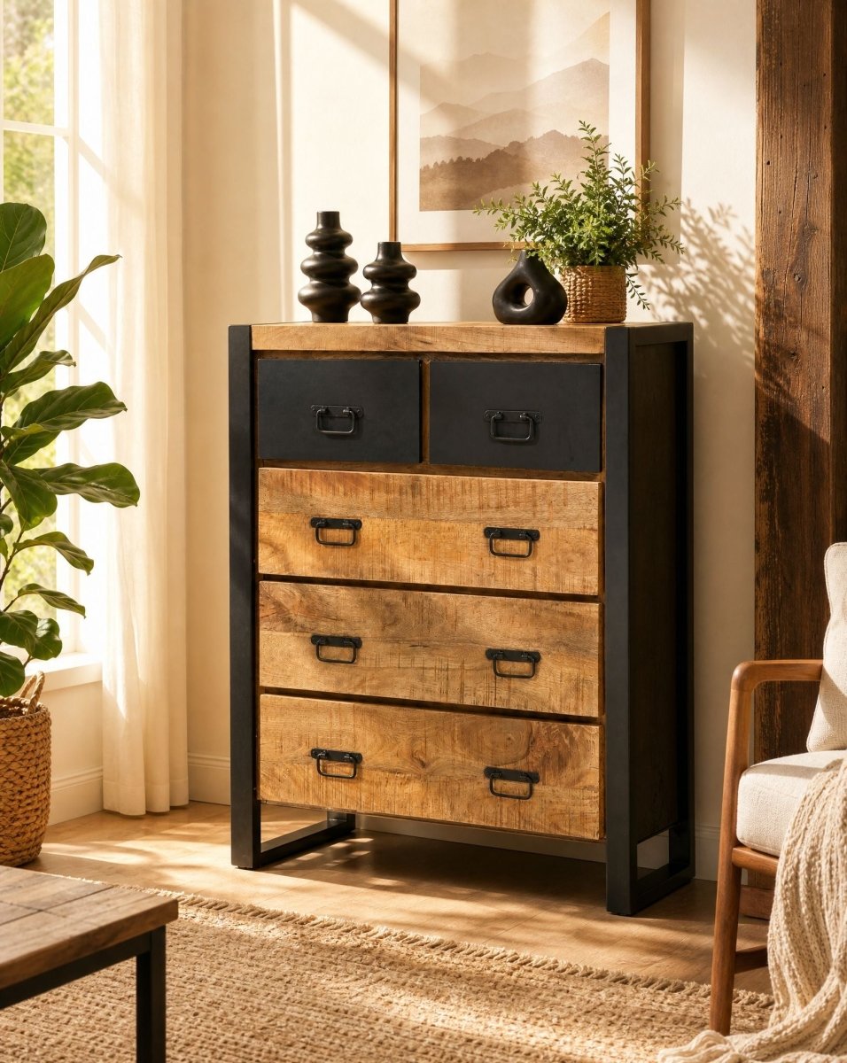 Mango Envy Industrial Chest of Drawers - Art and craft furniture