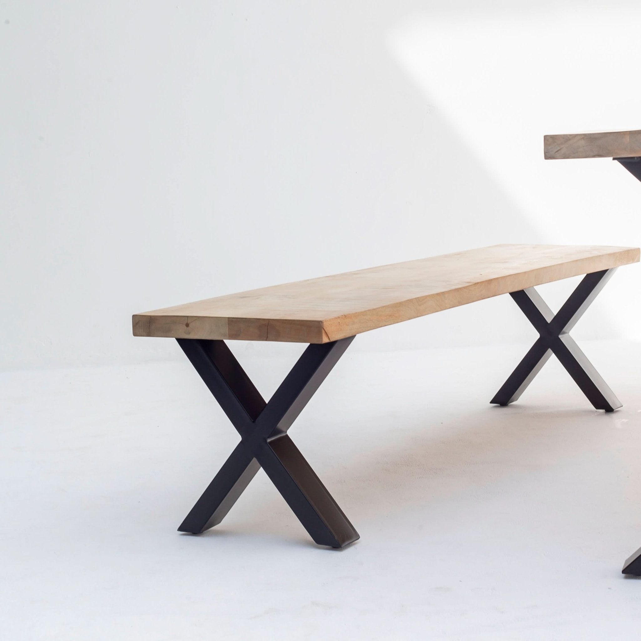 MANGO WOOD AURA X LEG BENCH - Art and craft furniture