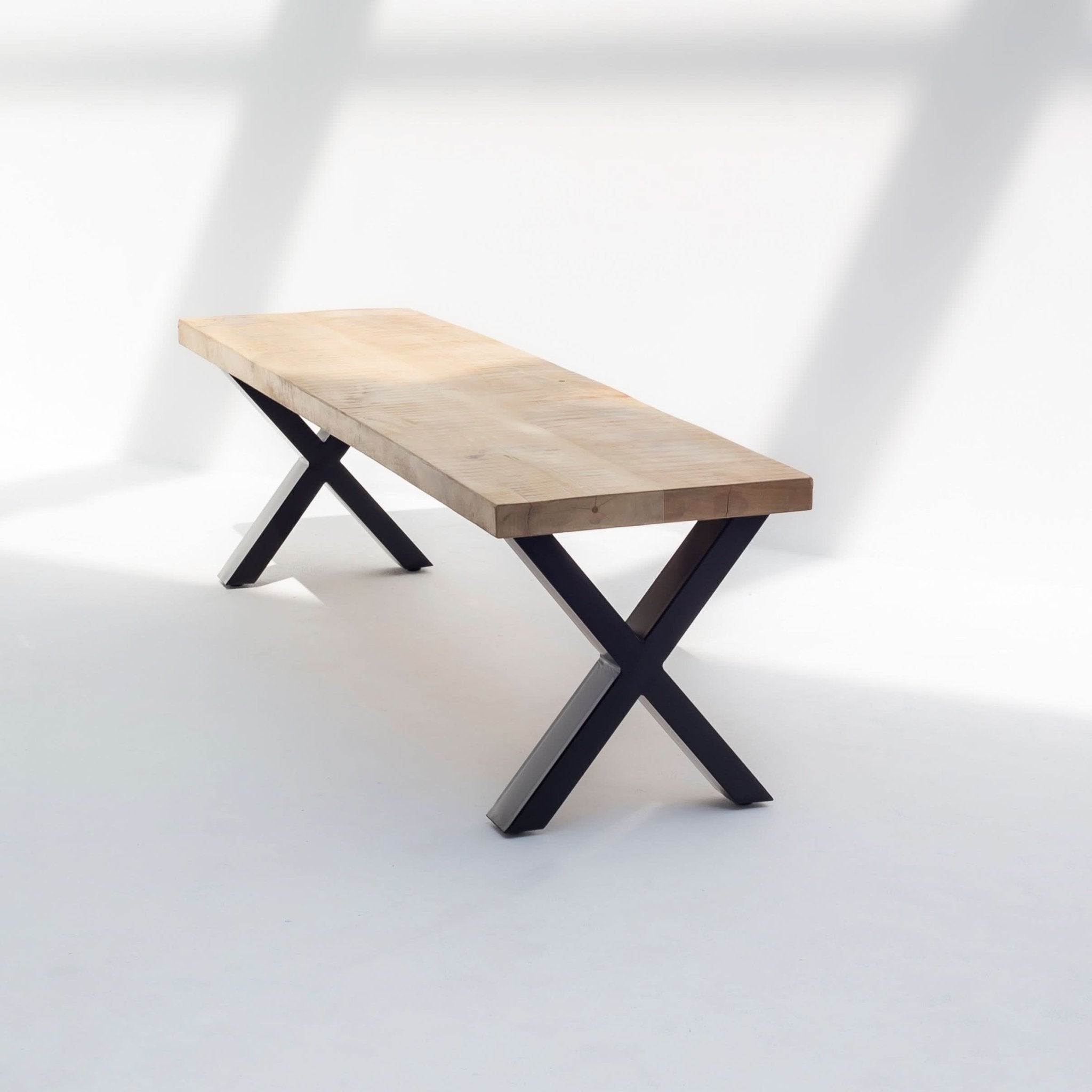 MANGO WOOD AURA X LEG BENCH - Art and craft furniture