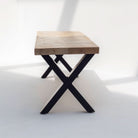 MANGO WOOD AURA X LEG BENCH - Art and craft furniture