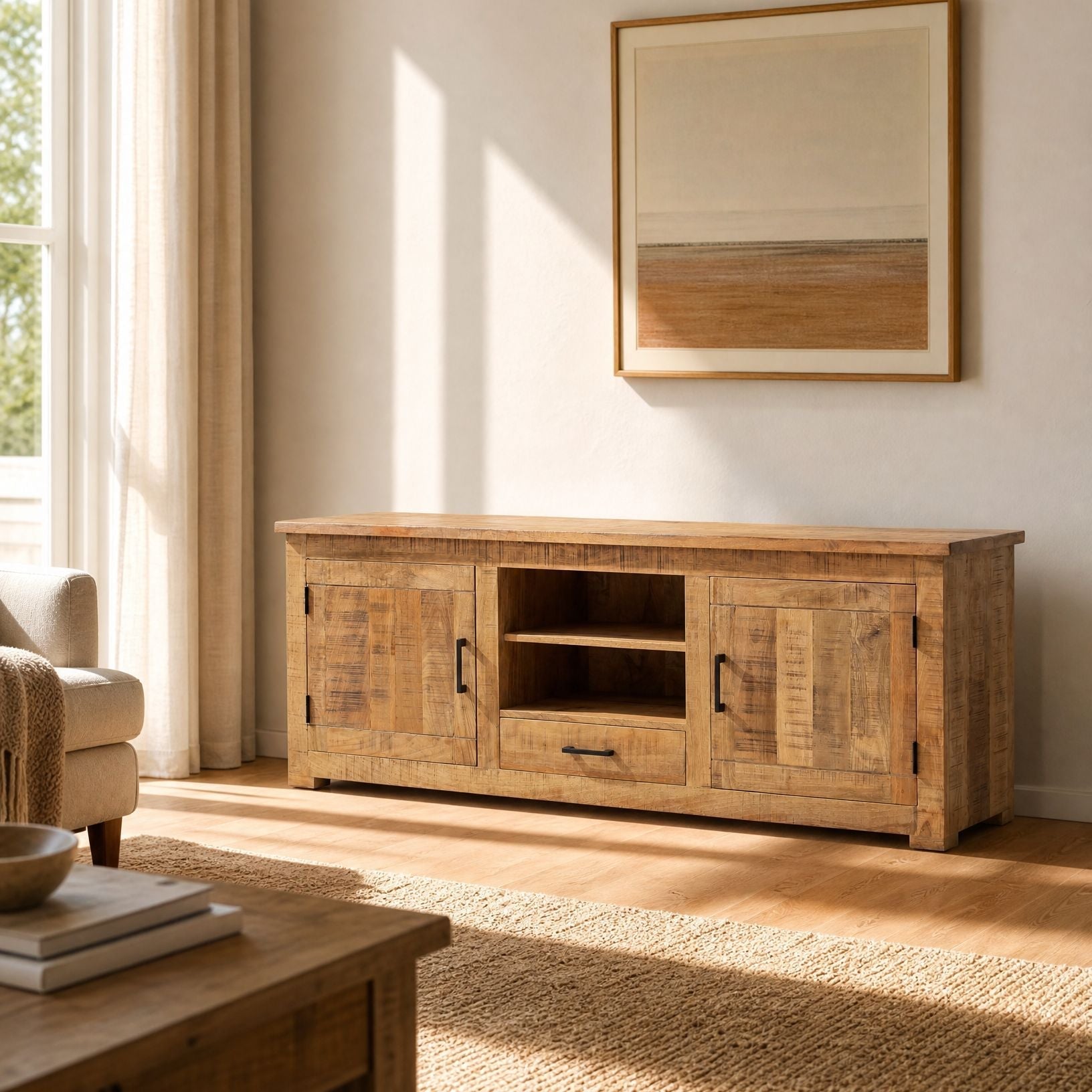 Mango Wood TV Stand - Art and craft furniture