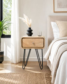Mangoedge Hairpin Nightstand - Art and craft furniture