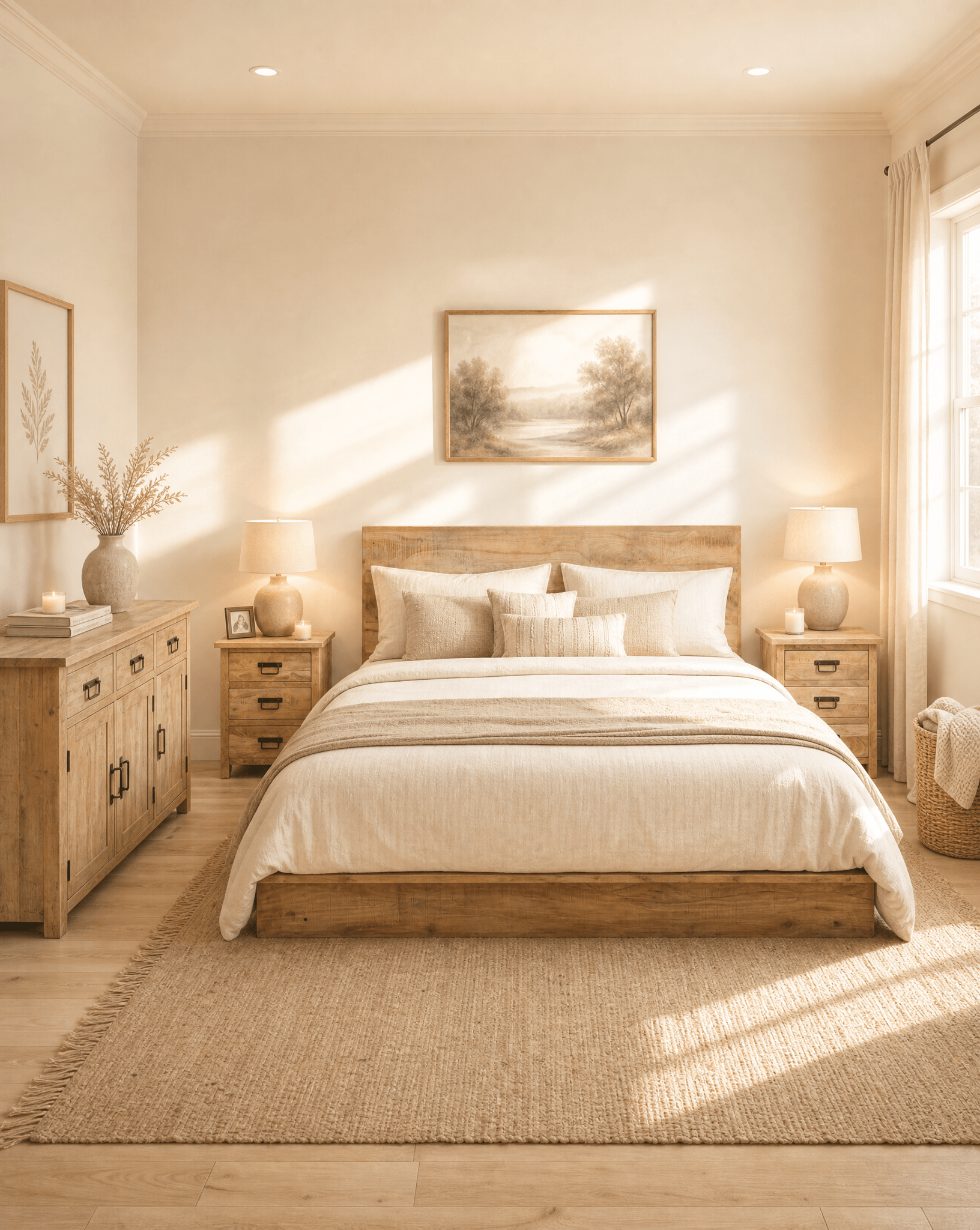 MANGOEDGE JAPANDI STYLE WOODEN BED - Art and craft furniture