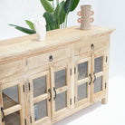 MANGOEDGE SIX GLASS DOOR THREE DRAWERS' SIDEBOARD - Art and craft furniture