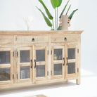 MANGOEDGE SIX GLASS DOOR THREE DRAWERS' SIDEBOARD - Art and craft furniture