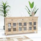 MANGOEDGE SIX GLASS DOOR THREE DRAWERS' SIDEBOARD - Art and craft furniture
