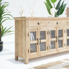 MANGOEDGE SIX GLASS DOOR THREE DRAWERS' SIDEBOARD - Art and craft furniture