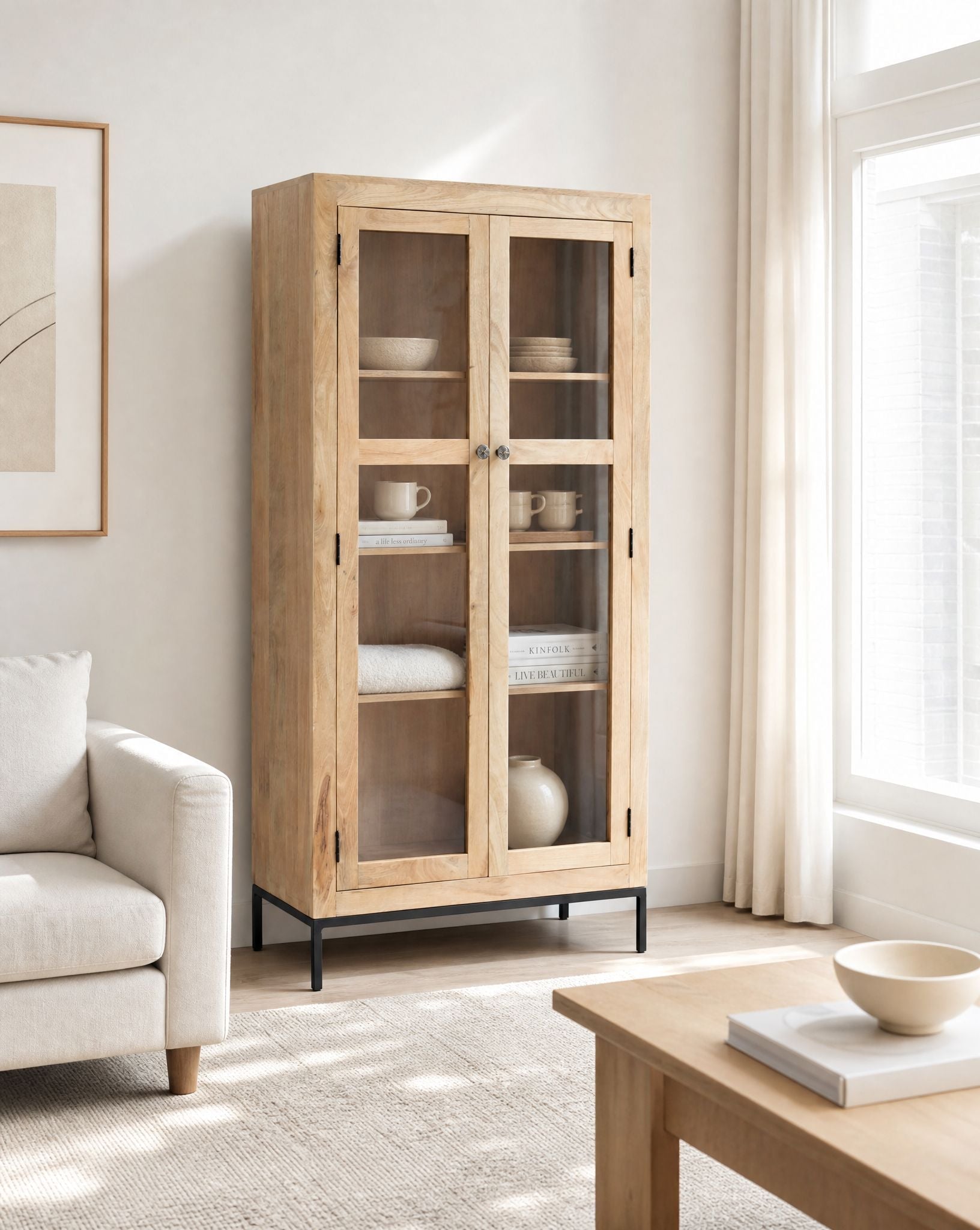 Mangoedge Two Door Wooden Cabinet - Art and craft furniture