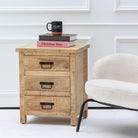 MANGOEDGE WOODEN THREE DRAWER NIGHTSTAND TABLE - Art and craft furniture