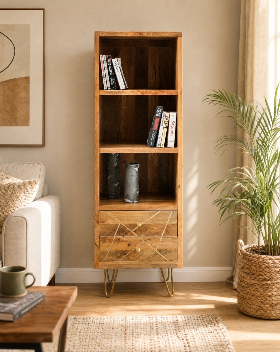 Mangoluxe Goldline Bookshelf - Art and craft furniture
