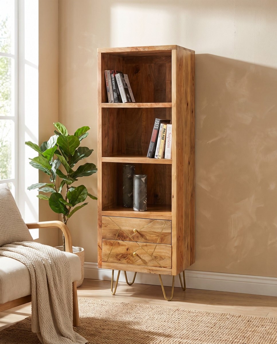 Mangoluxe Goldline Bookshelf - Art and craft furniture