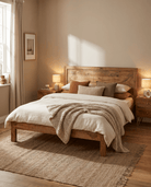 MANGOLUXE GOLDLINE MANGO WOOD BED - Art and craft furniture