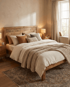 MANGOLUXE GOLDLINE MANGO WOOD BED - Art and craft furniture