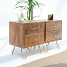 MANGOLUXE GOLDLINE NIGHTSTAND TABLE - Art and craft furniture