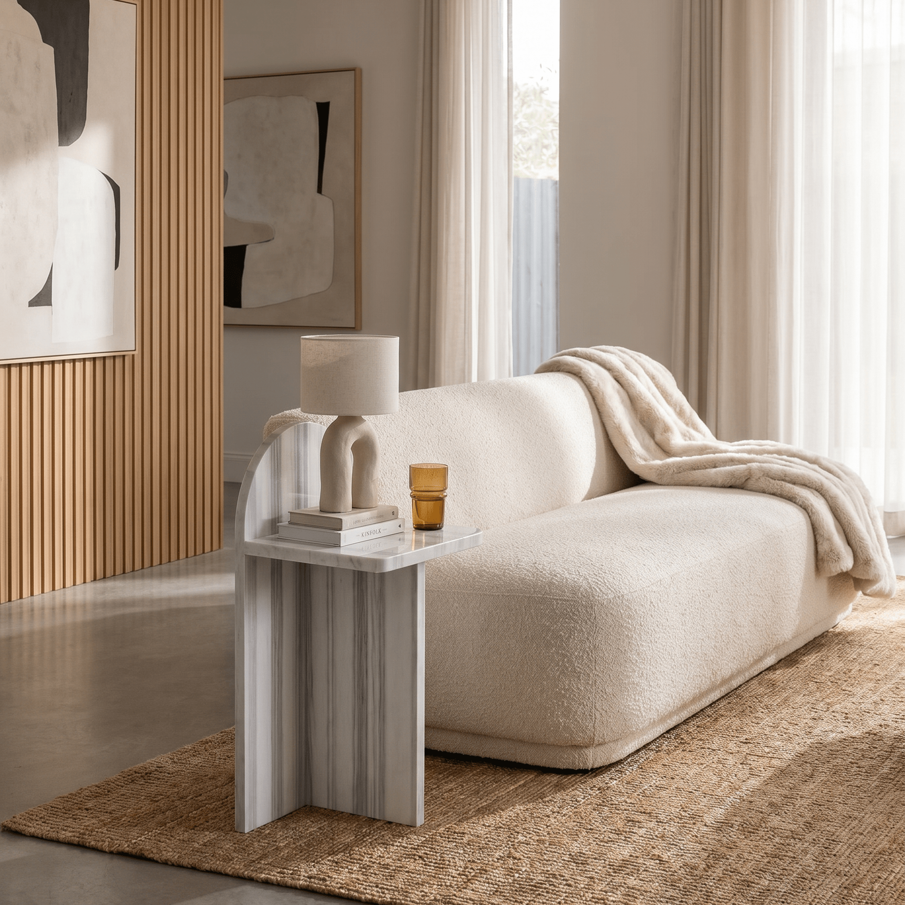 Marmara Marble Side Table - Art and craft furniture