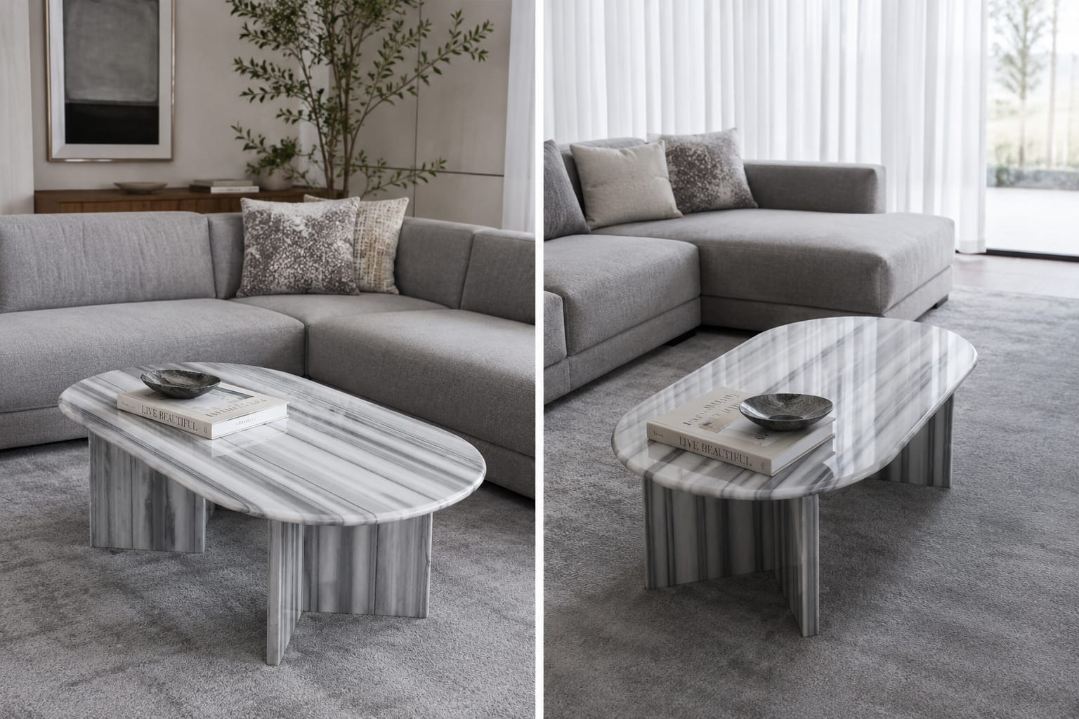Marmo White Marble Coffee Table - Art and craft furniture