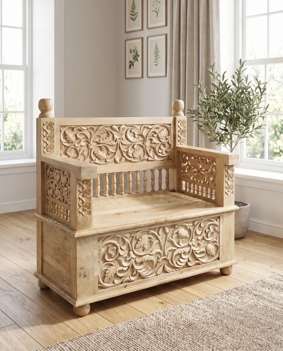 Marriott Single Seater Wooden Sofa - Art and craft furniture