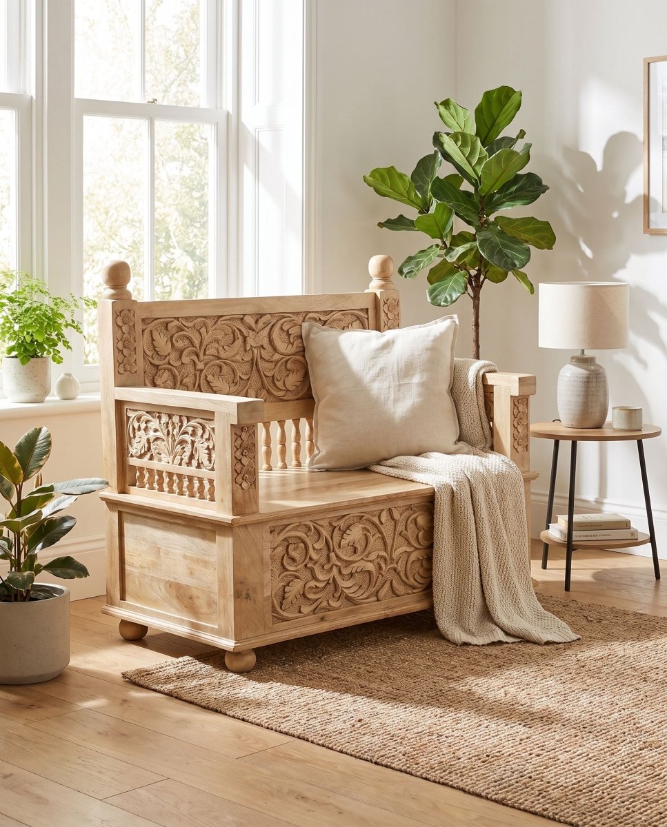 Marriott Single Seater Wooden Sofa - Art and craft furniture
