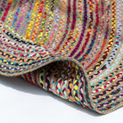 Meadows Weave Jute & Chindi Handmade Oval Rug - Art and craft furniture