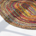 Meadows Weave Jute & Chindi Handmade Oval Rug - Art and craft furniture