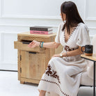 MELBORNE WOODEN NIGHTSTAND TABLE - Art and craft furniture