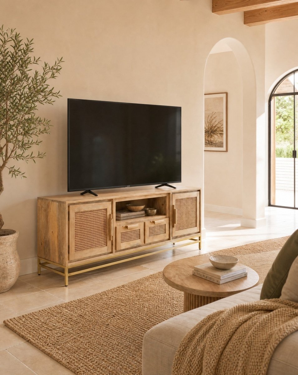 Milano Cane TV Stand - Art and craft furniture