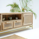 MILANO-CANE TWO DOOR TWO DRAWER TV STAND - Art and craft furniture