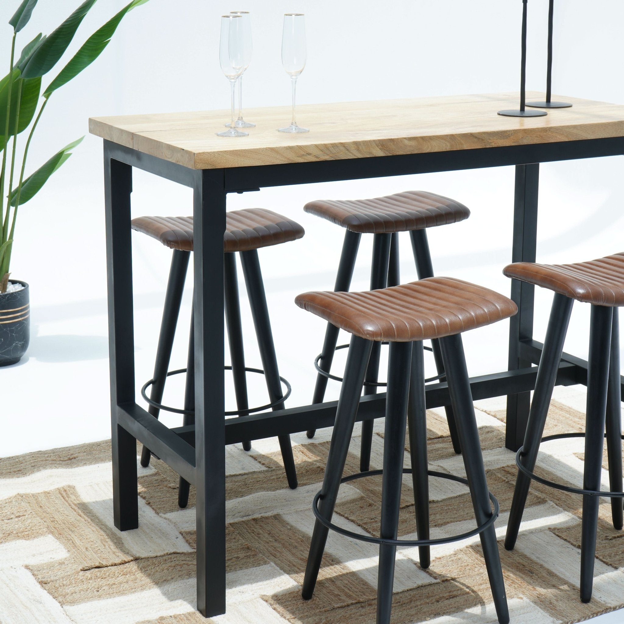 MODERN MANGO WOOD HIGH BAR TABLE - Art and craft furniture